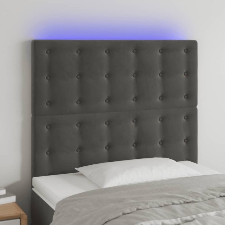 Tête de lit à LED Gris foncé 80x5x118/128 cm Velours 624782624782