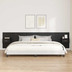 Tête de lit avec armoire 3 pcs Chêne noir Bois d'ingénierie 624783624783