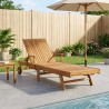 Transat 1-personne Marron Bois de teck massif 624785624785