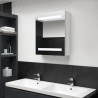 Armoire de salle de bain à miroir LED blanc brillant 50x14x60cm 624787624787