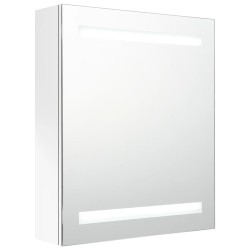 Armoire de salle de bain à miroir LED blanc brillant 50x14x60cm 624787624787