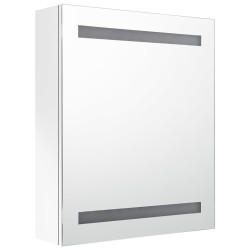 Armoire de salle de bain à miroir LED blanc brillant 50x14x60cm 624787624787
