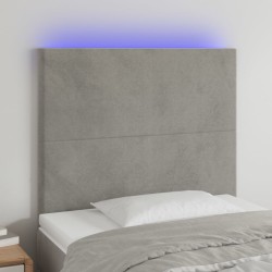 Tête de lit à LED Gris clair 80x5x118/128 cm Velours 624789624789