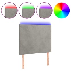 Tête de lit à LED Gris clair 80x5x118/128 cm Velours 624789624789