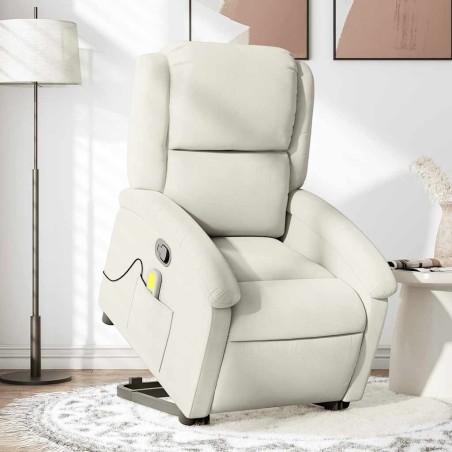 Fauteuil de massage inclinable Crème Velours 624794624794