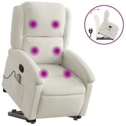 Fauteuil de massage inclinable Crème Velours 624794624794