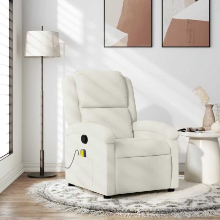 Fauteuil de massage inclinable crème velours 624795624795