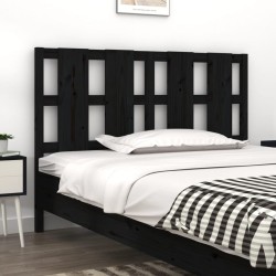 Tête de lit Noir 125,5x4x100 cm Bois massif de pin 624796624796