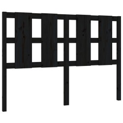 Tête de lit Noir 125,5x4x100 cm Bois massif de pin 624796624796