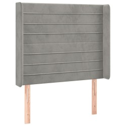 Tête de lit avec oreilles Gris clair 103x16x118/128 cm Velours 624802624802