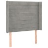 Tête de lit avec oreilles Gris clair 103x16x118/128 cm Velours 624802624802