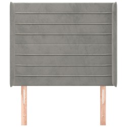Tête de lit avec oreilles Gris clair 103x16x118/128 cm Velours 624802624802
