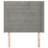Tête de lit avec oreilles Gris clair 103x16x118/128 cm Velours 624802624802