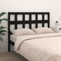 Tête de lit Noir 165,5x4x100 cm Bois massif de pin 624804624804
