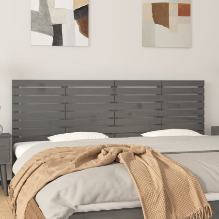 Tête de lit murale Gris 206x3x63 cm Bois massif de pin 624805624805