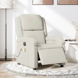 Fauteuil inclinable de massage électrique crème velours 624808624808