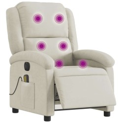 Fauteuil inclinable de massage électrique crème velours 624808624808