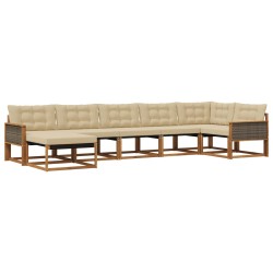 Ensemble de canapés d'extérieur 7 pcs Naturel et Beige 624812624812