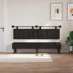 Tête de lit suspendue Avec lumière LED Noir Simili cuir 624813624813