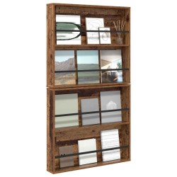 Étagère à magazines 2 pcs Bois ancien 80 x 12 x 70 cm 624815624815