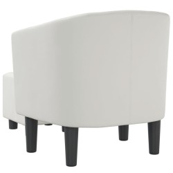 Fauteuil avec repose-pied blanc similicuir 624823624823