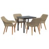 Ensemble de salle à manger pour jardin 5 pcs Beige polyrotin 624828624828