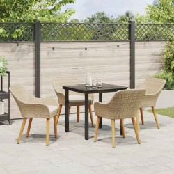 Ensemble de salle à manger pour jardin 5 pcs Beige polyrotin 624828624828