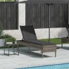 Transat avec coussin gris 55x200x44cm résine tressée 624829624829