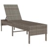 Transat avec coussin gris 55x200x44cm résine tressée 624829624829