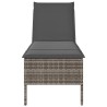 Transat avec coussin gris 55x200x44cm résine tressée 624829624829