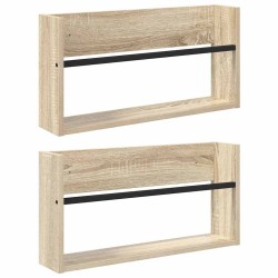 Étagère à magazines 2 pcs Chêne Sonoma 60 x 12 x 30 cm 624830624830