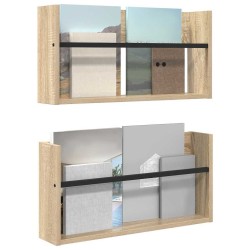 Étagère à magazines 2 pcs Chêne Sonoma 60 x 12 x 30 cm 624830624830