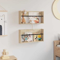 Étagère à magazines 2 pcs Chêne Sonoma 60 x 12 x 30 cm 624830624830
