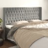 Tête de lit avec oreilles Gris clair 203x16x118/128 cm Velours 624840624840