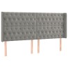 Tête de lit avec oreilles Gris clair 203x16x118/128 cm Velours 624840624840