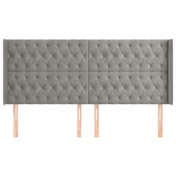 Tête de lit avec oreilles Gris clair 203x16x118/128 cm Velours 624840624840