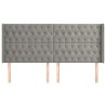Tête de lit avec oreilles Gris clair 203x16x118/128 cm Velours 624840624840