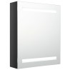 Armoire de salle de bain à miroir LED noir brillant 50x14x60 cm 624842624842