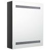 Armoire de salle de bain à miroir LED noir brillant 50x14x60 cm 624842624842