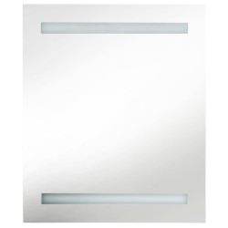 Armoire de salle de bain à miroir LED noir brillant 50x14x60 cm 624842624842