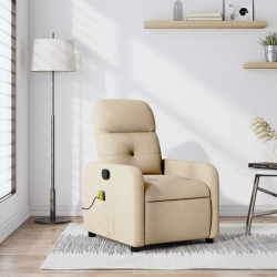 Fauteuil inclinable de massage crème tissu 624843624843
