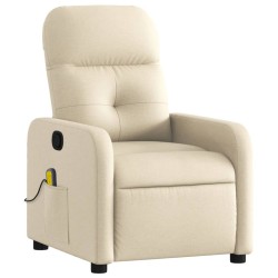 Fauteuil inclinable de massage crème tissu 624843624843