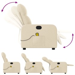 Fauteuil inclinable de massage crème tissu 624843624843