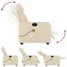 Fauteuil inclinable de massage crème tissu 624843624843