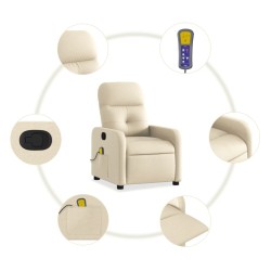 Fauteuil inclinable de massage crème tissu 624843624843
