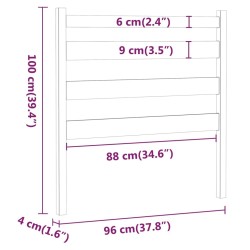 Tête de lit Gris 96x4x100 cm Bois massif de pin 624844624844
