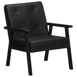 Fauteuil noir cuir véritable 624845624845