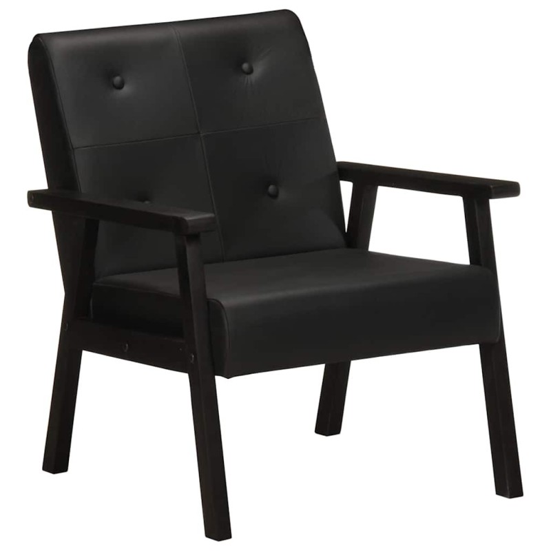 Fauteuil noir cuir véritable 624845624845