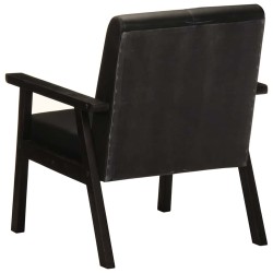 Fauteuil noir cuir véritable 624845624845