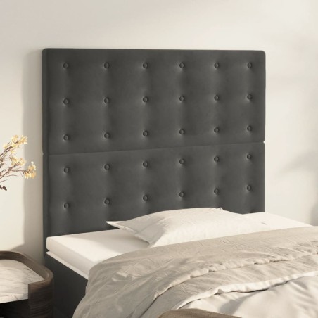 Tête de lit Gris foncé 80x5x118/128 cm Velours 624846624846